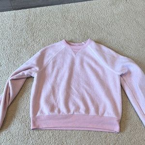 Pink fuzzy crewneck